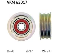 Deflection/Guide Pulley, v-ribbed belt for HONDA CIVIC SKF VKM 63017 NEW