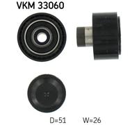 Deflection/Guide Pulley, v-ribbed belt for PEUGEOT 206 GRAND RAID SKF VKM 33060