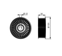 Aux Belt Idler Pulley T36170 Gates Guide Deflection 1514087 1428941 1413609 New