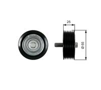 DEFLECTION/GUIDE PULLEY, V-RIBBED BELT T36433
