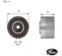 Timing belt tensioner pulley Metal T42179 GATES for VOLVO V60 I C30 S40 II V50