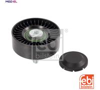 febi bilstein Idler Pulley 22744 for auxiliary belt, water pump & alternator, pack of 1, Black/White
