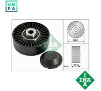 Aux Belt Idler Pulley fits FIAT DOBLO 1.9D 2001 on Guide Deflection INA 46454419