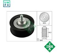 INA 532 0477 10 Deflection / Guide Pulley, v-ribbed belt
