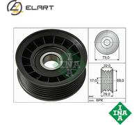 DEFLECTIONGUIDE PULLEY VRIBBED BELT 532 0649 10 FOR FORD FIESTA/VII/Van C-MAX