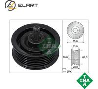 INA 532 0744 10 Deflection / Guide Pulley, v-ribbed belt
