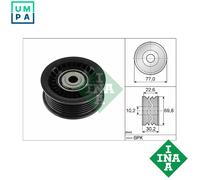 Deflection/Guide Pulley, V-ribbed belt INA 532 1075 10 for CLIO V 1.3 2020-