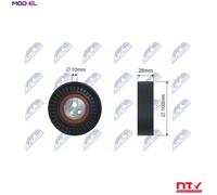 NTY RNK-AR-009 Deflection / guide pulley, V-ribbed belt