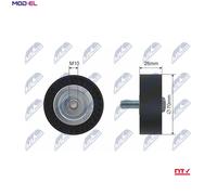NTY RNK-BM-005 Deflection / guide pulley, V-ribbed belt
