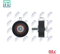 DEFLECTIONGUIDE PULLEY VRIBBED BELT RNK-CT-023 FOR PEUGEOT FIAT CITROËN