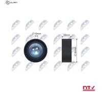 NTY RNK-FT-013 Deflection / Guide Pulley, v-ribbed belt