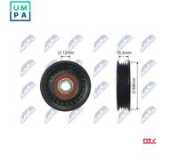 DEFLECTIONGUIDE PULLEY VRIBBED BELT RNK-TY-003 FOR LEXUS IS/SportCross TOYOTA