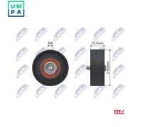 NTY RRK-AR-000 Deflection / Guide Pulley, v-ribbed belt