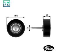 GATES T36263 Deflection / Guide Pulley, v-ribbed belt
