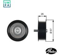 GATES T36438 Deflection / Guide Pulley, v-ribbed belt