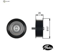 GATES T36438 Deflection / Guide Pulley, v-ribbed belt