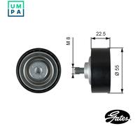 GATES T36767 Deflection / Guide Pulley, v-ribbed belt