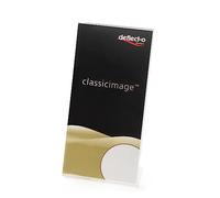 Deflecto 12 Pack, DL Portrait Slanted Sign Holder - Sign Holder - Acrylic Display Stand - Perspex Display Stand - 99mm x 210mm Poster Stand - Leaflet Display Stands Acrylic Stands