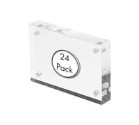 Deflecto 15mm Business Card Magnetic Block, Double Sided Acrylic, 24 Pack