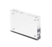 Deflecto Magnetic Block Desktop Business Card Holder Acrylic 15mm