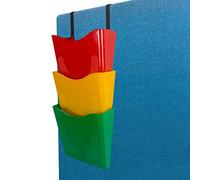 Deflecto 3 Tier Hanging Document Holder - Stackable Wall & Partition File Organiser - Portrait Format - Office, Classroom & Home Organisation - Durable Polystyrene