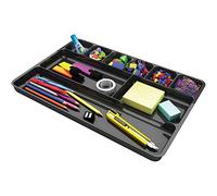 Deflecto 38104 Sustainable Office Desktop Organizer, 1" x 14" x 9", Black