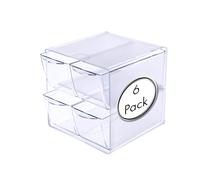 Deflecto 4 Drawer Cube Desktop Storage Solution - Multipack of 6