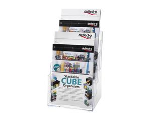 Deflecto 4 Tier 4 Pocket A4 Portrait Slanted Free Standing Or Wall Mounted Liter