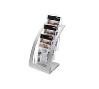 Deflecto 693645 Leaflet Size Contemporary Literature Holder - Silver, 17.63 x 17.14 x 33.81 cm