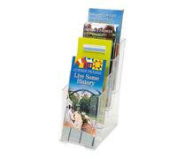 Deflecto 77701 literature rack 4 shelves Transparent