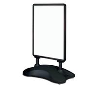 Deflecto A1 Forecourt Pavement Sign A-Board Black, Water Base, Snap Frame