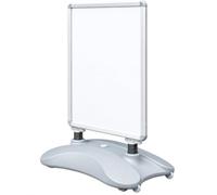 Deflecto A1 Pavement Sign A-Board, Water Base, Snap Frame, Silver | Water fillable base for outdoor stability. Front opening snap frame for fast poster changes. Ideal for shops and forecourts.