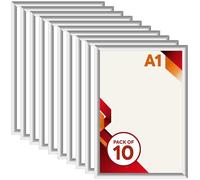 Deflecto A1 Snap Frame Silver Pack of 10, Aluminium Clip Frame Wall Display