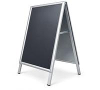 Deflecto A2 Aluminium Pavement Sign A-Board Silver, Snap Frame, Free Stand | Lightweight aluminium frame, easy to move and store. Front opening snap frame for fast changes. Freestanding indoors or out.