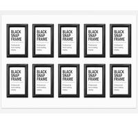 Deflecto A2 Snap Frame Black Pack of 10, Aluminium Clip Frame Wall Display