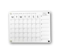 Deflecto A3 Acrylic Weekly/Monthly Planner Magnetic Mounting System 42cm x 29.7cm, ideal for Activities, Reminders, Homework, Meal Planning.