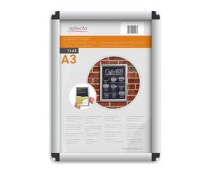 Deflecto A3 size with a 25mm Profile Water Resistant Snap frame - Silver