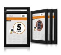 Deflecto A3 Snap Frame Black Pack of 5, Aluminium Clip Frame Wall Display