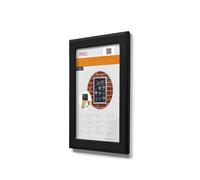 Deflecto A3 Wall Mounted 25mm Aluminium Snap Frame Literature Display Sign Holder Black - SFA3B