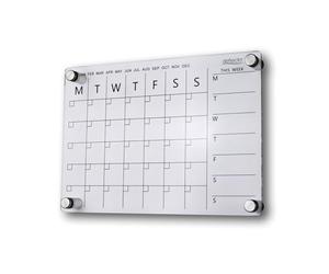 Deflecto A3 Wall Mounting System Acrylic Weekly/Monthly Planner 42cm x 29.7cm, Ideal for Activities, Reminders, Homework, Meal Planning.