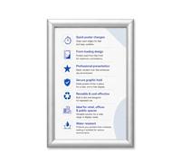 Deflecto A3 Water Resistant Snap Frame Silver 10 Pack, 25mm Outdoor Poster