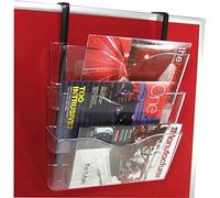 Deflecto A4 Landscape Wall Mounted Document Literature Display Holder with Hanging Bracket Crystal Clear (Pack 3) - CP077YTCRY