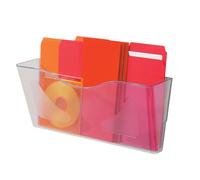 Deflecto A4 Landscape Wall Mounted Literature Display Holder Smoke - CP074YTSMK