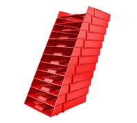Deflecto A4 Pk of 12 x Essential Letter Tray In Red, A4 paper tray organiser, letter organiser storage, desk trays - CP043YTREDX12 - Pk of 12