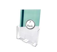 Deflecto A4 Portrait High Back Single Compartment Literature - Pack of 7 - Magazine File - Leaflet - Document Holder - Menu Holder - Wall Mounting Option