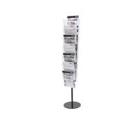 Deflecto A4 Portrait Literature File Floor Stand 7 Shelves, A4 Leaflet Holders, File Holder, Letter Rack, A4 Plastic Display Stand