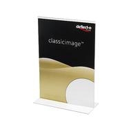Deflecto A4 Portrait Stand Up Sign Holder - Stall A4 Display Stands - A4 Sign Holder - Stand Up Signs Display Board - Menu Stand - Document Holder - A4 Menu Holders For Tables