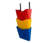 Deflecto A4 Portrait Wall Mounted Document Literature Display Holder with Hanging Bracket Red/Yellow/Blue (Pack 3) - CP081YTRYB