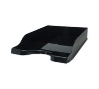 Deflecto A4 Self Stacking Letter Tray In Black, A4 paper tray organiser, letter organiser storage, desk trays - CP130YTBLK