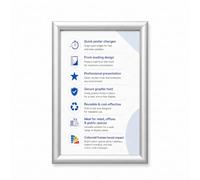 Deflecto A4 Snap Frame - Silver